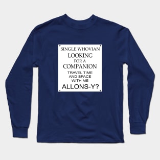 Single Whovian(Allons-y Ver) Long Sleeve T-Shirt